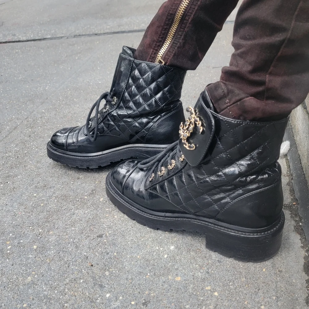 Chanel Biker Moto Boots